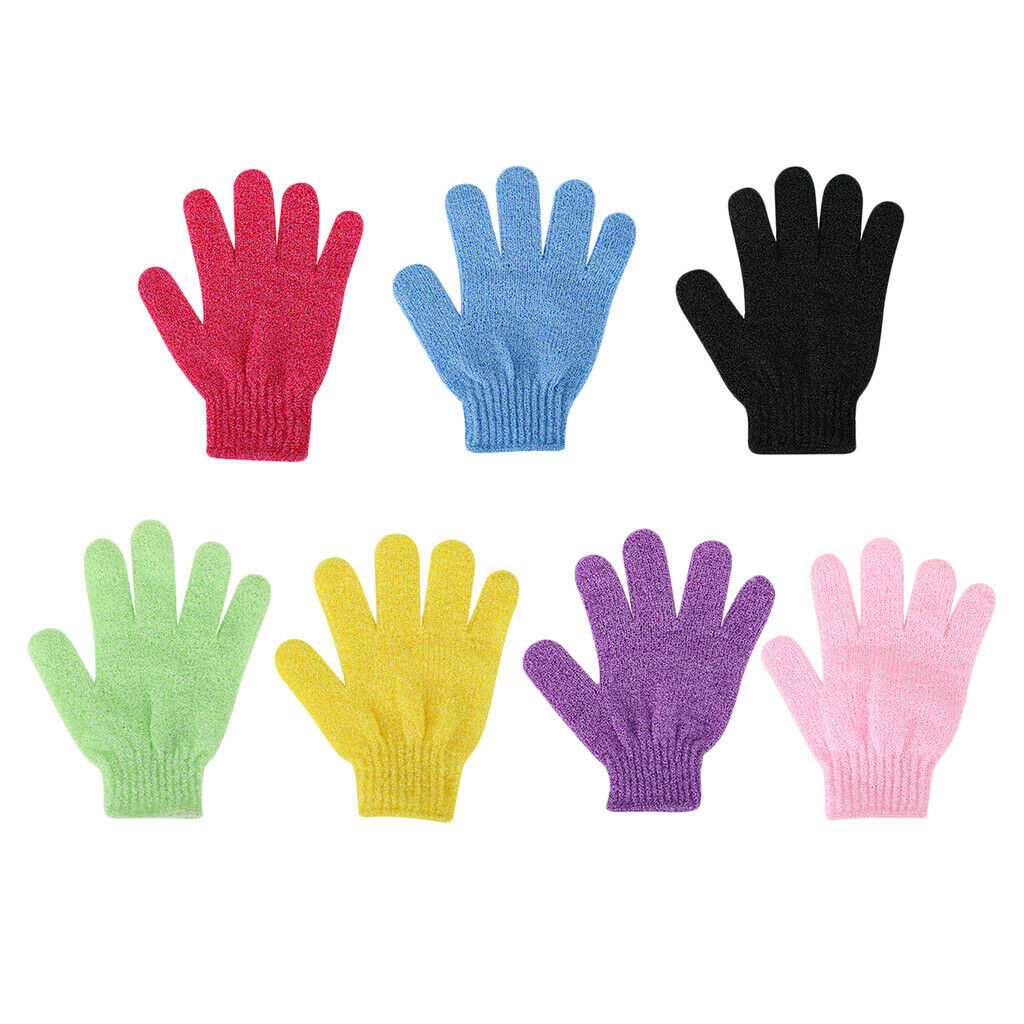 7 Pcs Shower Bath Mitts Exfoliating Body Scrub Gloves for Skin Spa Massage