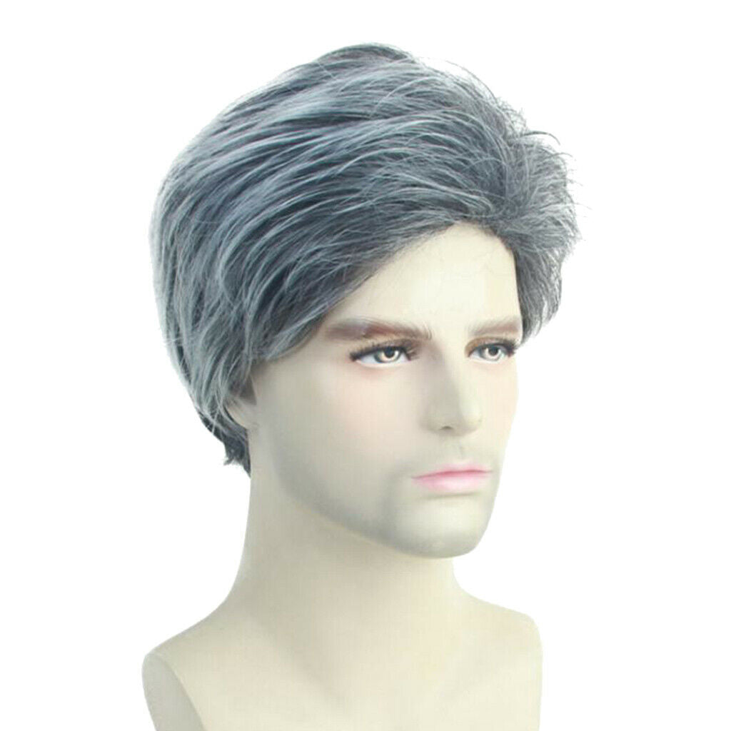 10'' Cool Mens Wigs Heat Resistant Hair Wigs Natural Looking Wigs for