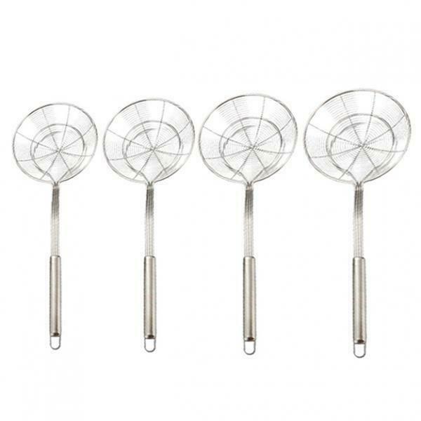 2x14cm Kitchen Spider Strainer Skimmer, Asian Strainer Ladle Stainless Steel