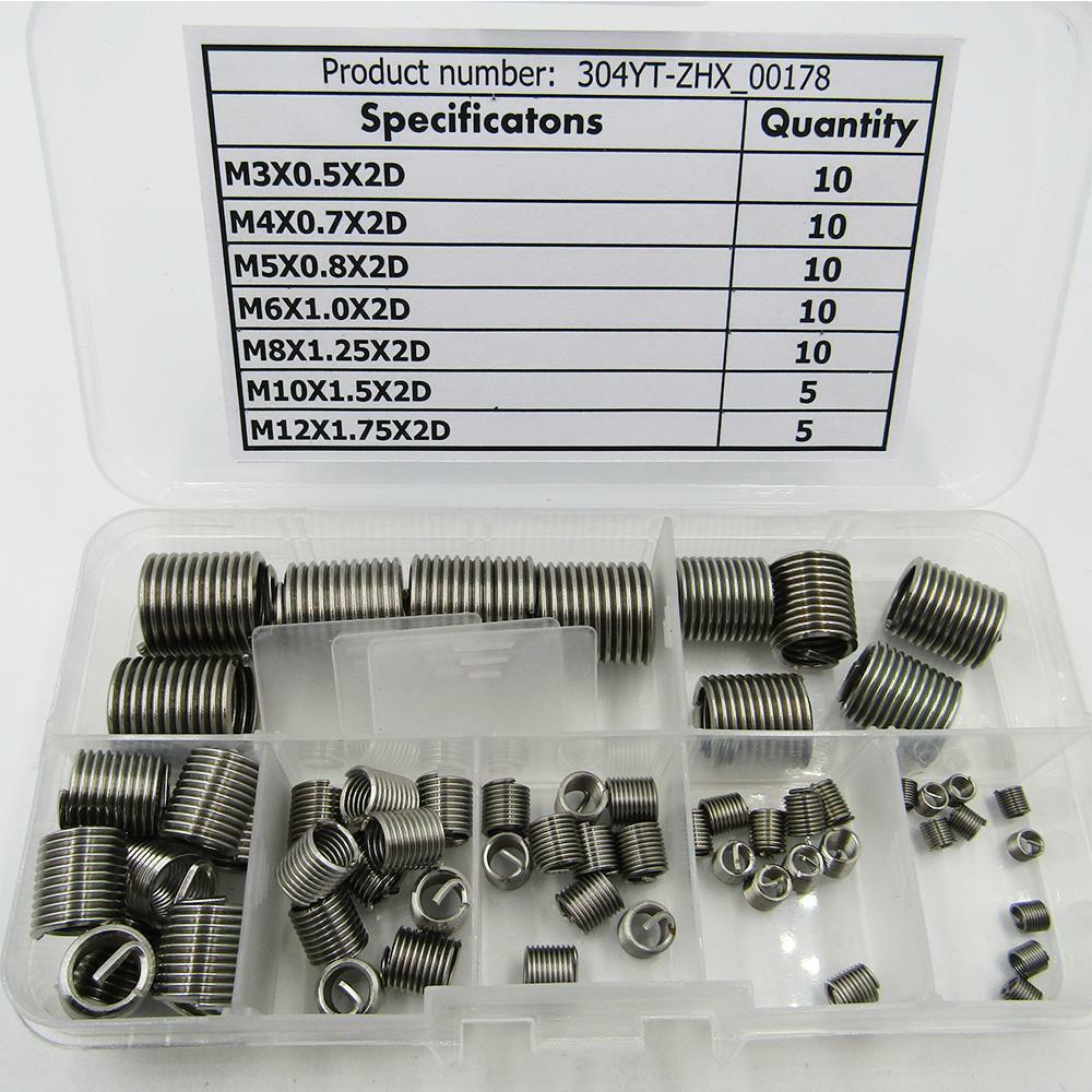 60pcs Set Stainless Steel Wire Thread Repair Helical  M3 M4 M5 M6 M8 M10 M12