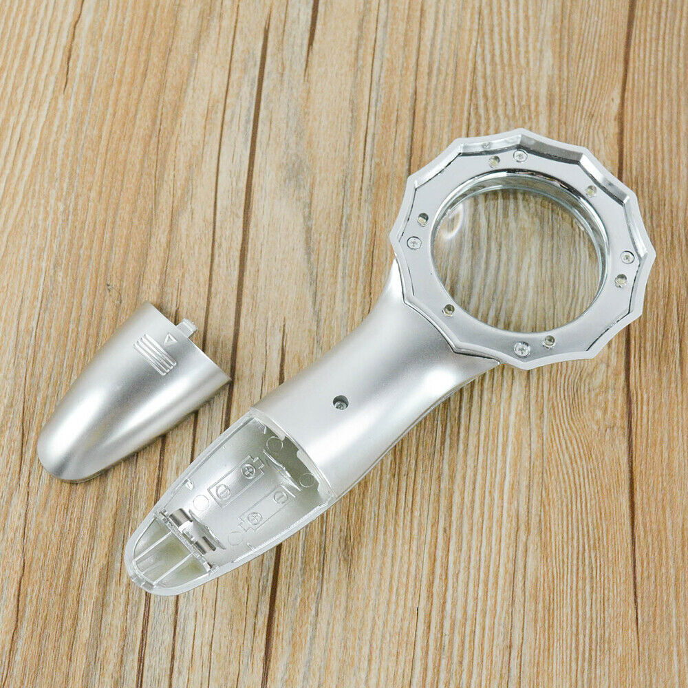Old man magnifying Top loupe diamond  large  reading  LED light  lens