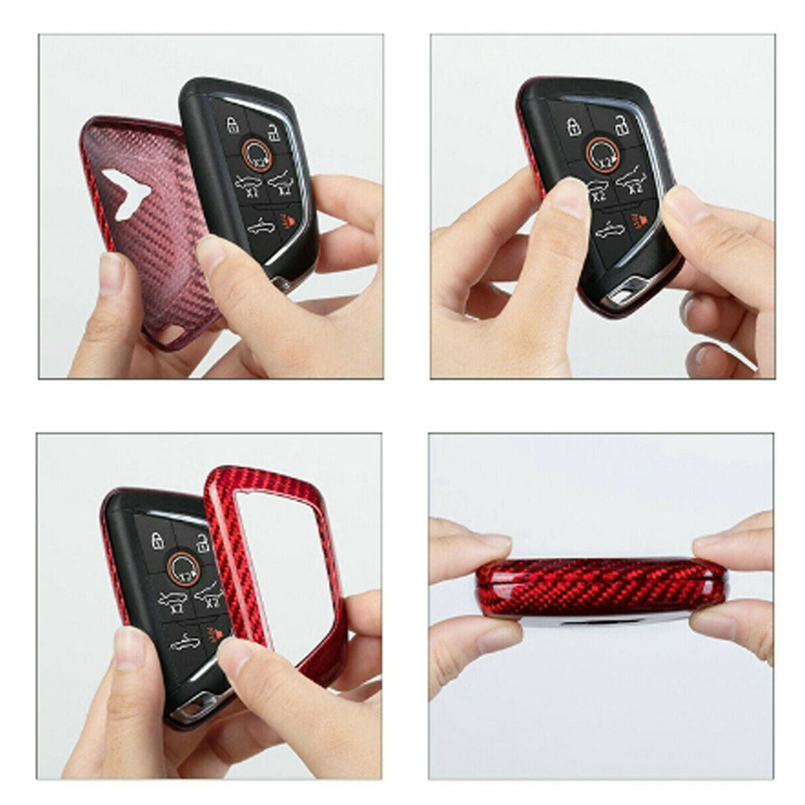 For Chevrolet Corvette C8 Coupe Real Carbon Fiber Car Remote Key Cover Fob-Case