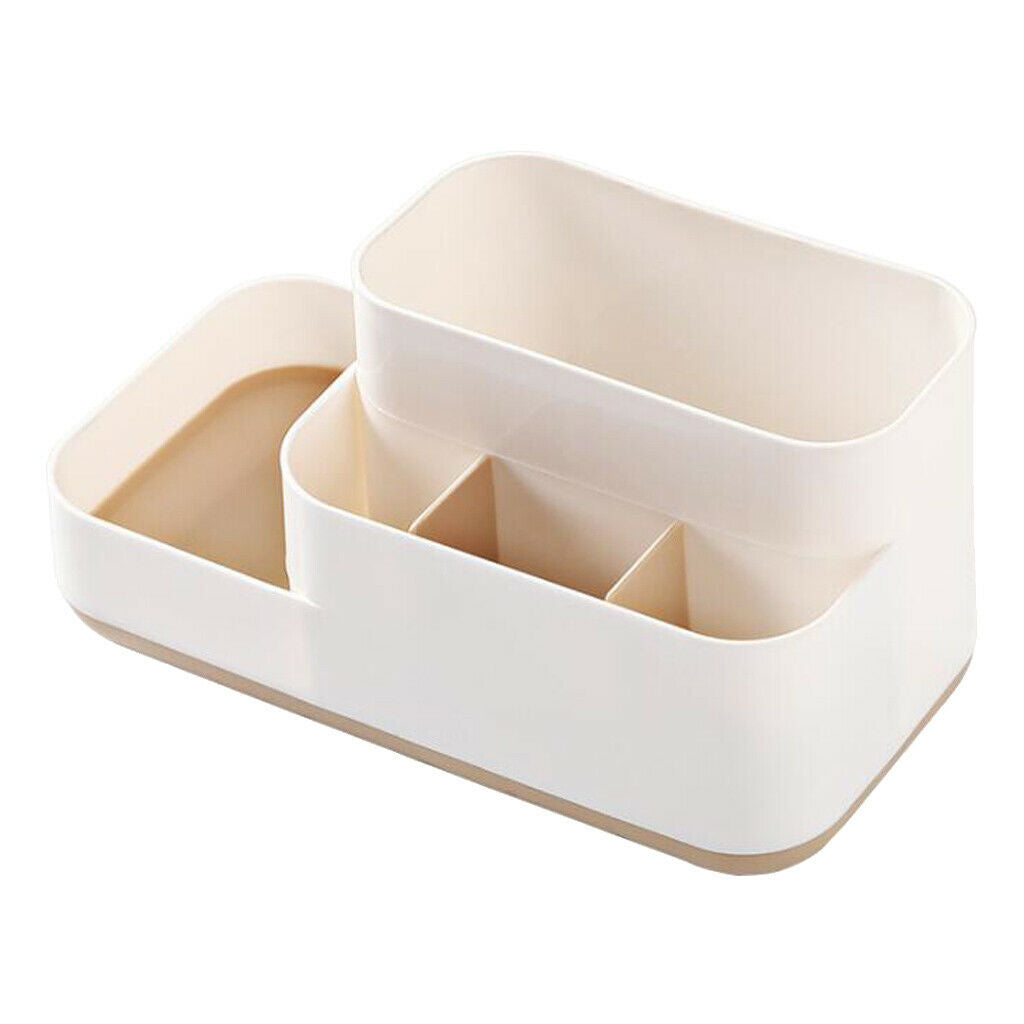 Makeup Storage Box Organizer Makeup Display Brush Holder Bathroom Khaki