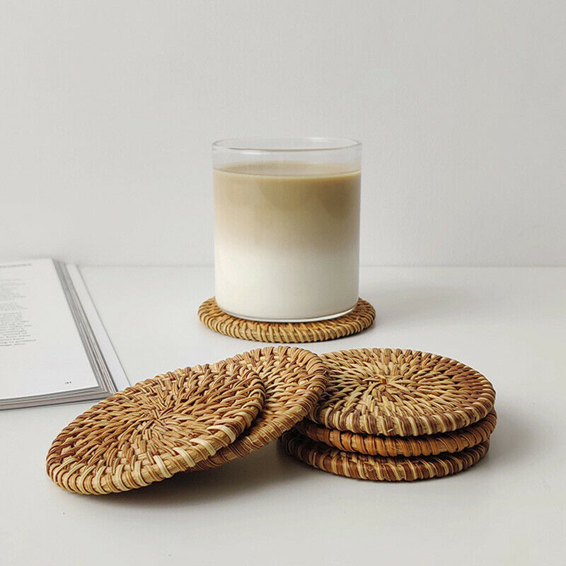 Placemat Pad Coasters Kitchen Table Mats rattan coaster Bowl Mats InsulationFCA