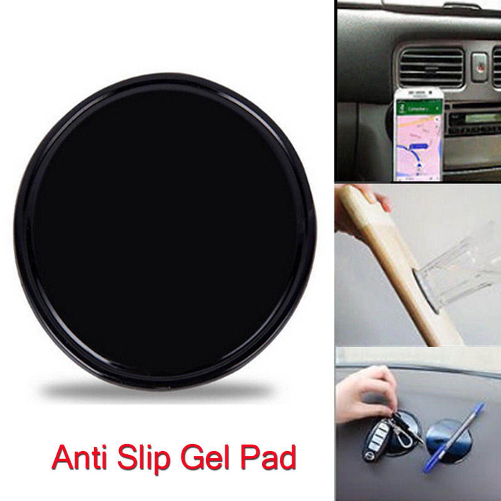 Black Cell Phone Powerful Silica Gel Magic Sticky Pad Anti Slip Non-slip Mobile