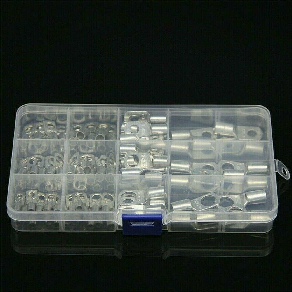 Battery Copper Cable Lugs Electrical Wire Connectors Crimp Ring Terminals 100X