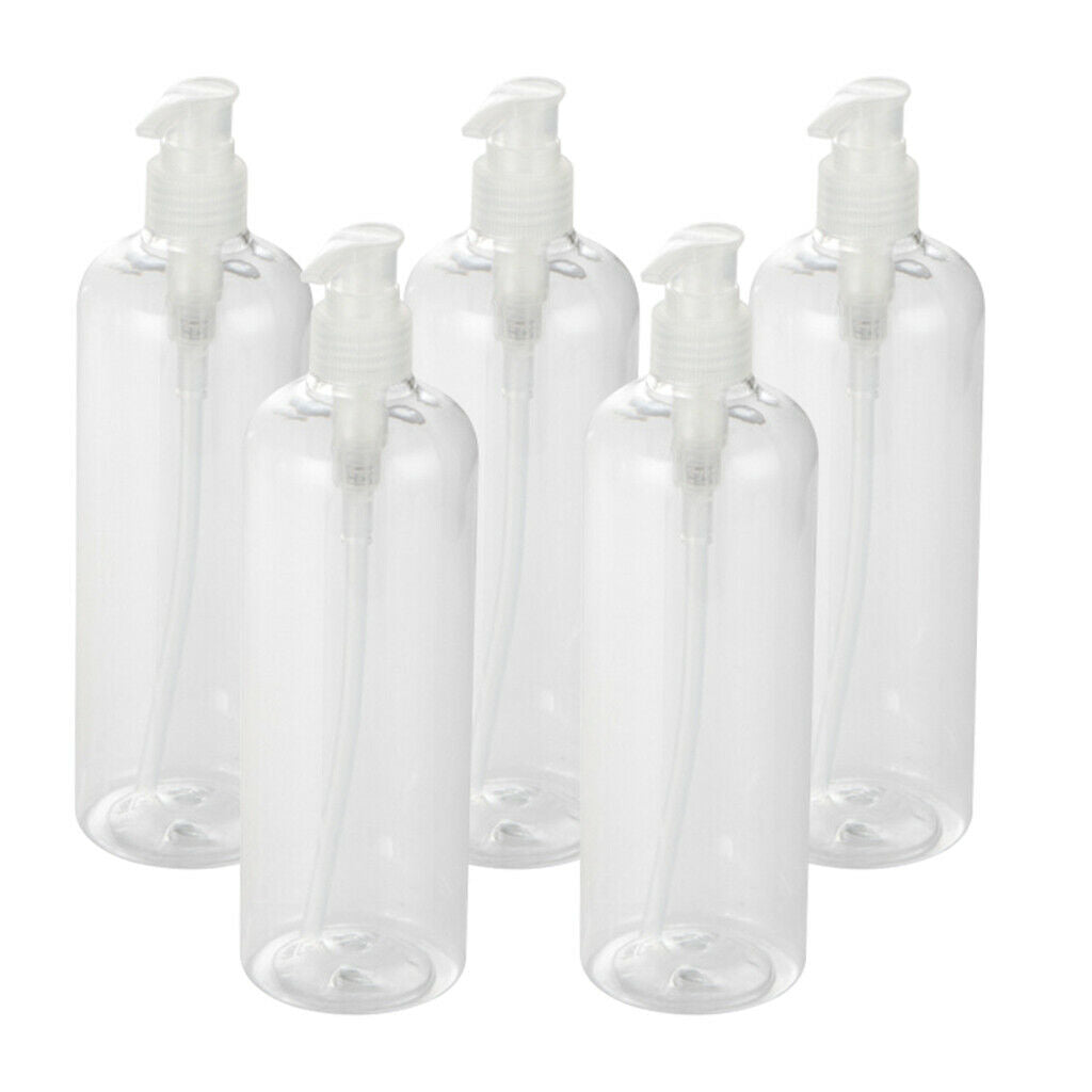 lot 17oz Shampoo Bottles Dispenser Containers for Body Wash Emulsion Clear