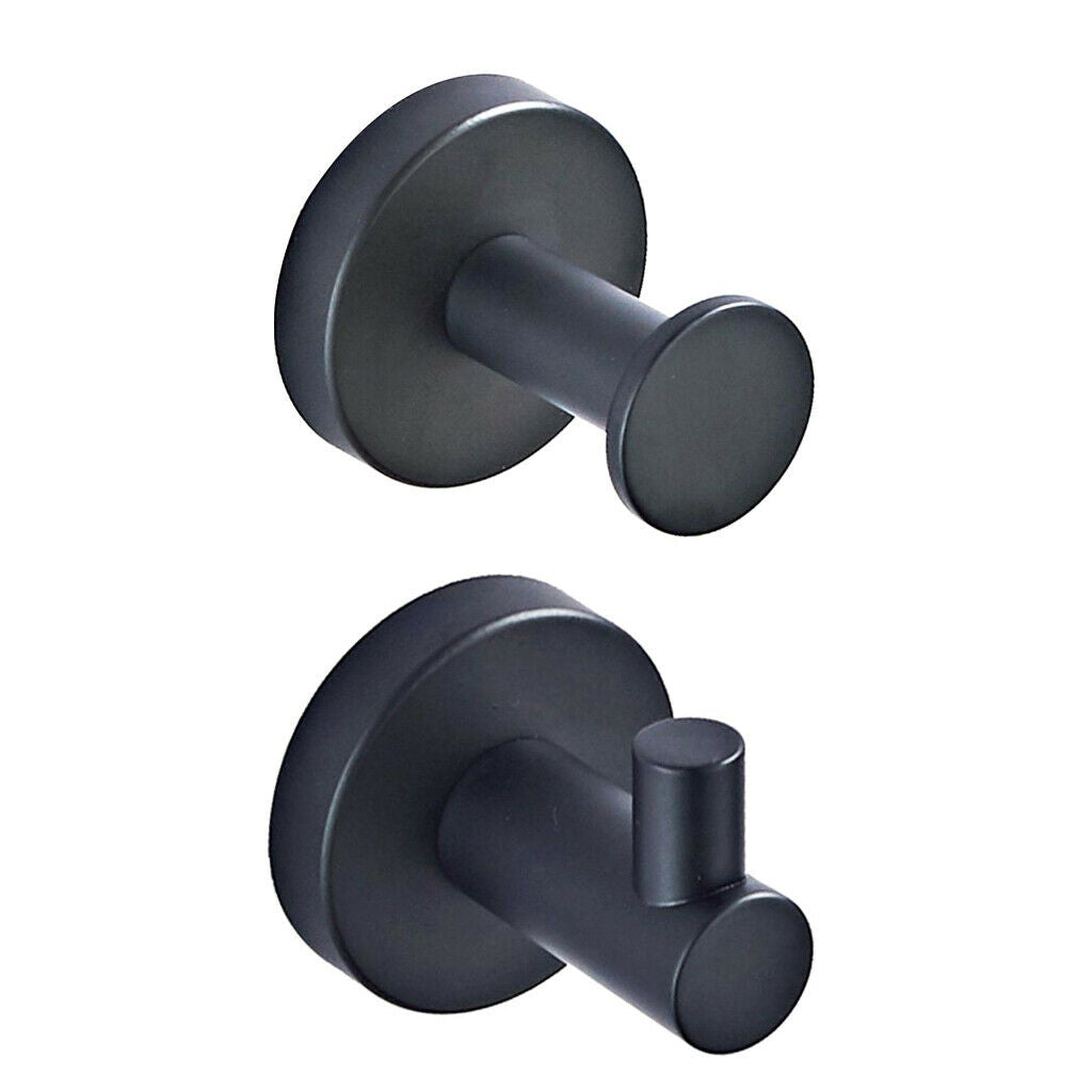 2 Pieces Bathroom Towel Hook Home Hotel Wall Mounted Coat Hat Jacket Hanger