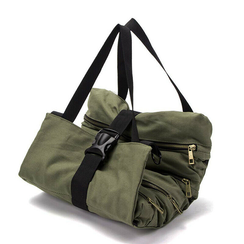 Car Back Seat Multi-Purpose Tool Roll Up Bag Pouch Roll Tools W/5 Zip Pockets HN