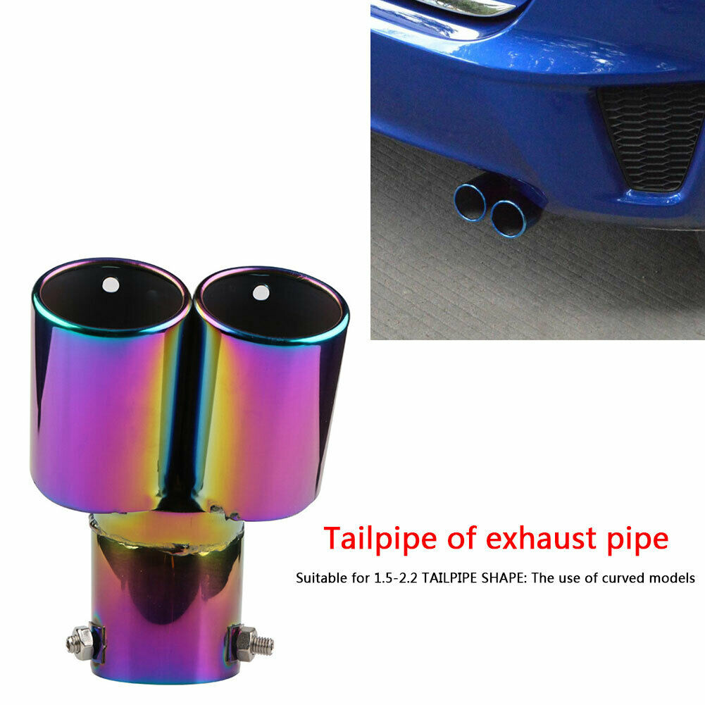 Bent Dual Exhaust Tip Bolt-on Straight Cut Tailpipe Tip 2.5 inch ID Inlet @