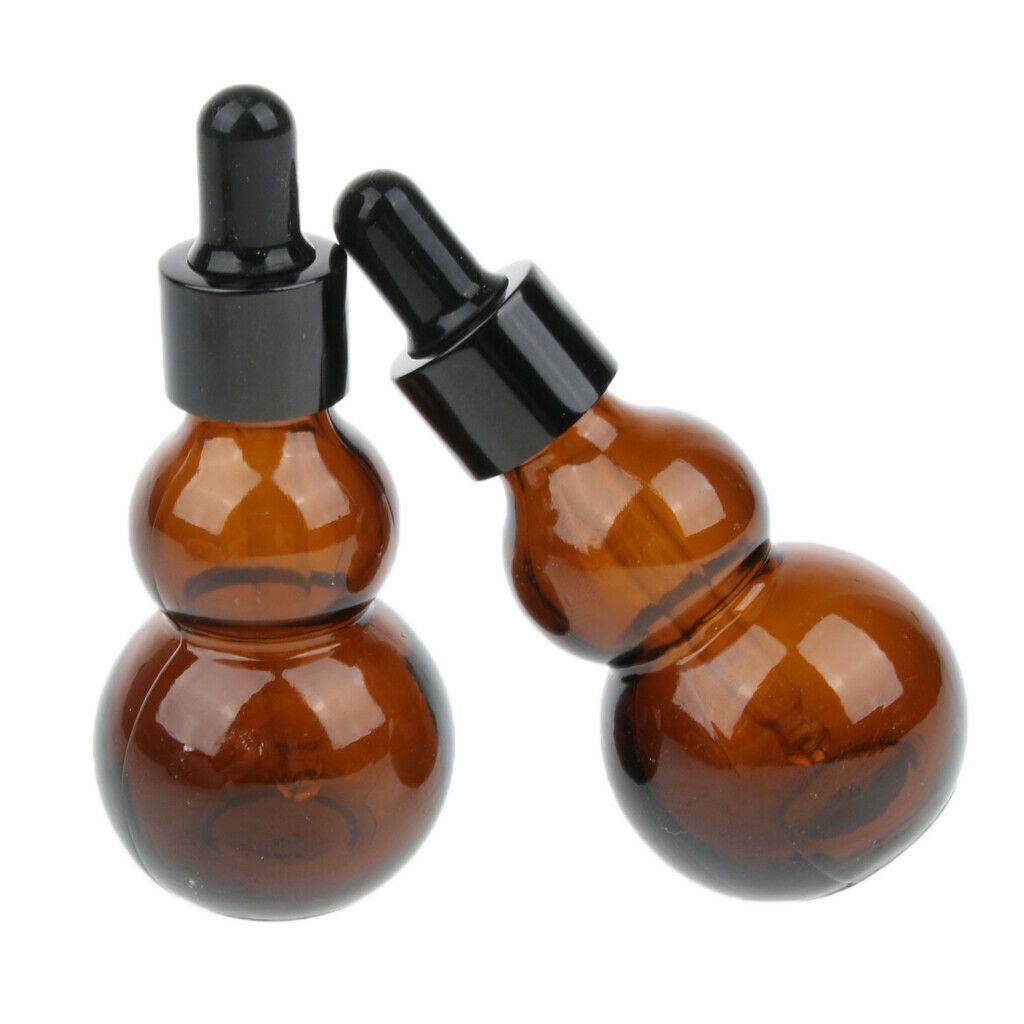12 Pieces Gourd Glass Dropper Bottles For Essential Oil Makeup Liquid 20ml