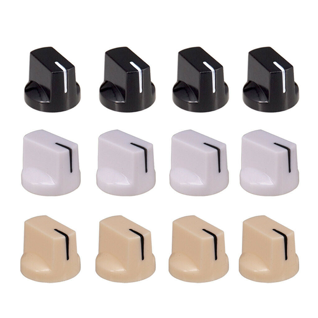 Set of 12 Guitar Knobs, Round Pointer Volume&Tone Control Knobs Amplifier Caps