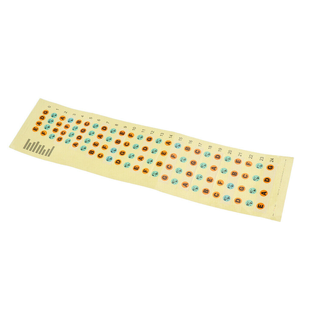 Bass Guitar Fretboard Note Labels Scale Fret Stickers for 4 Strings Bass