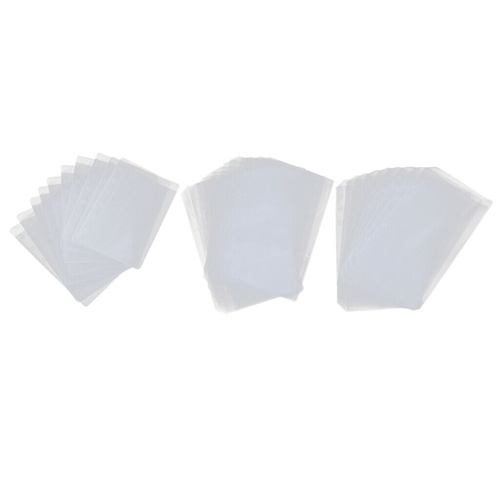 Prettyia 10Pcs Pocket Pages Binder Cards Sleeves 6 Rings Notebook Refill A6