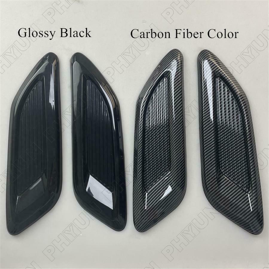 2x Universal Car Air Flow Intake Hood Scoop Vent Trim Carbon Fiber Style Cover