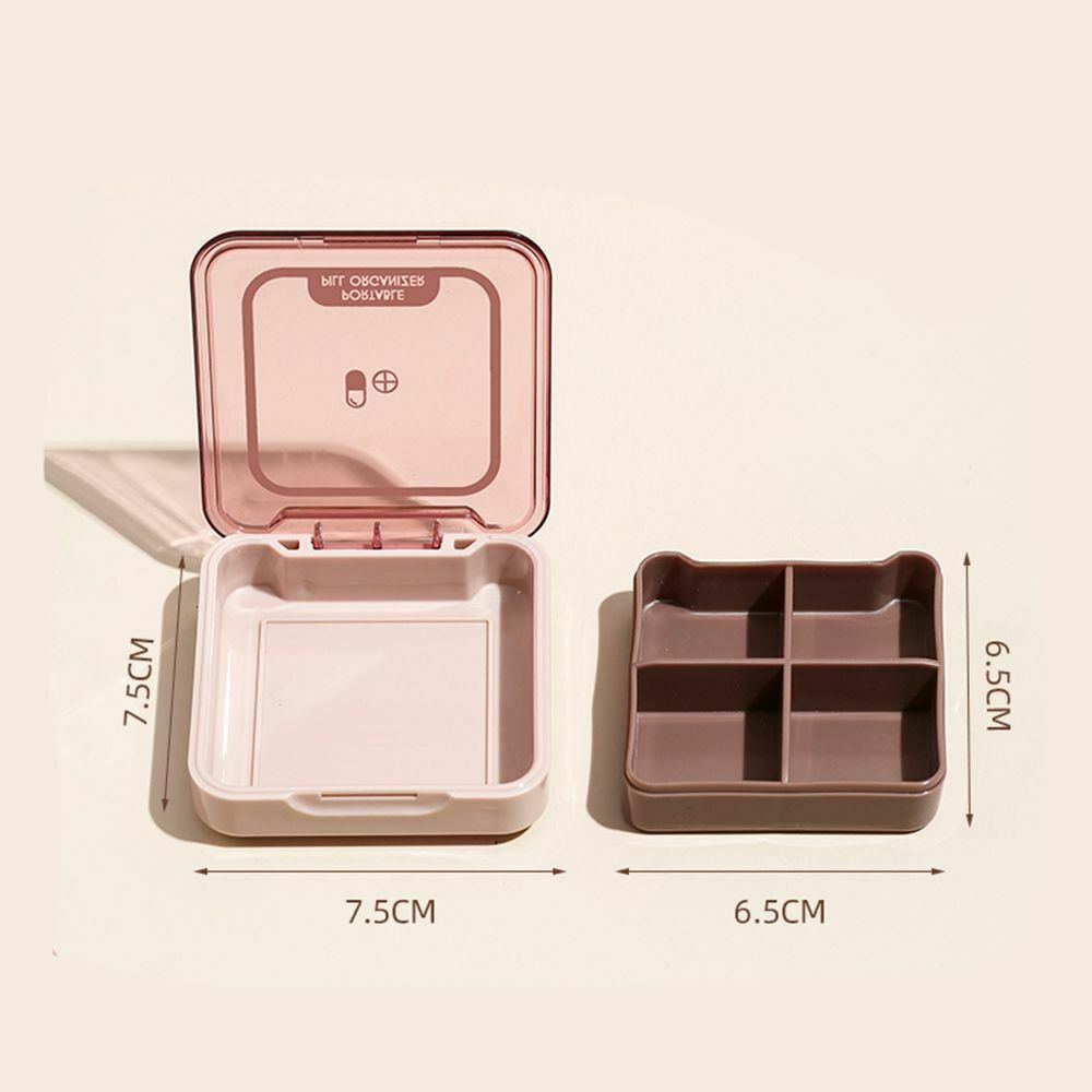 2 PCS 2 PCS Outdoor One Week Travel Plastic Dispensed Storage Pill Box