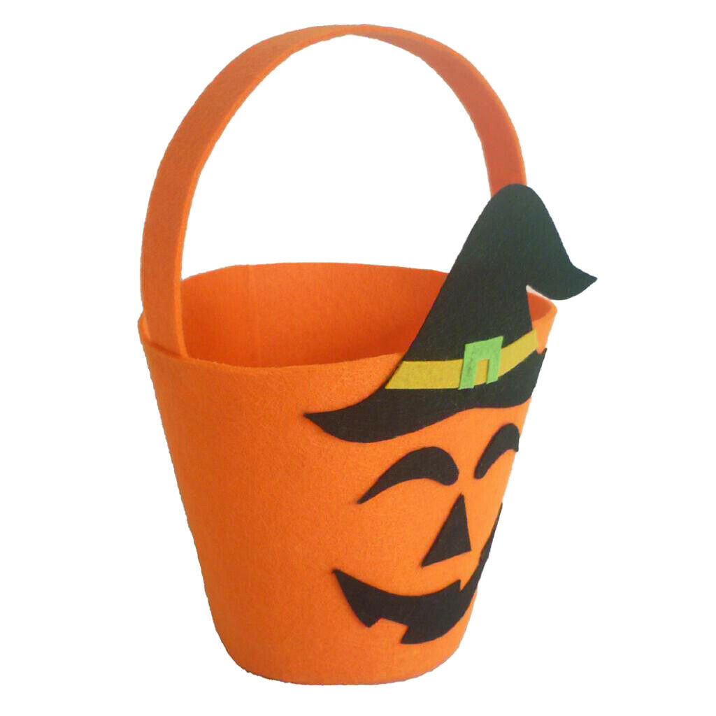 Halloween Candy Buckets Baskets Totes Gift Bags Trick or Treat Bags orange