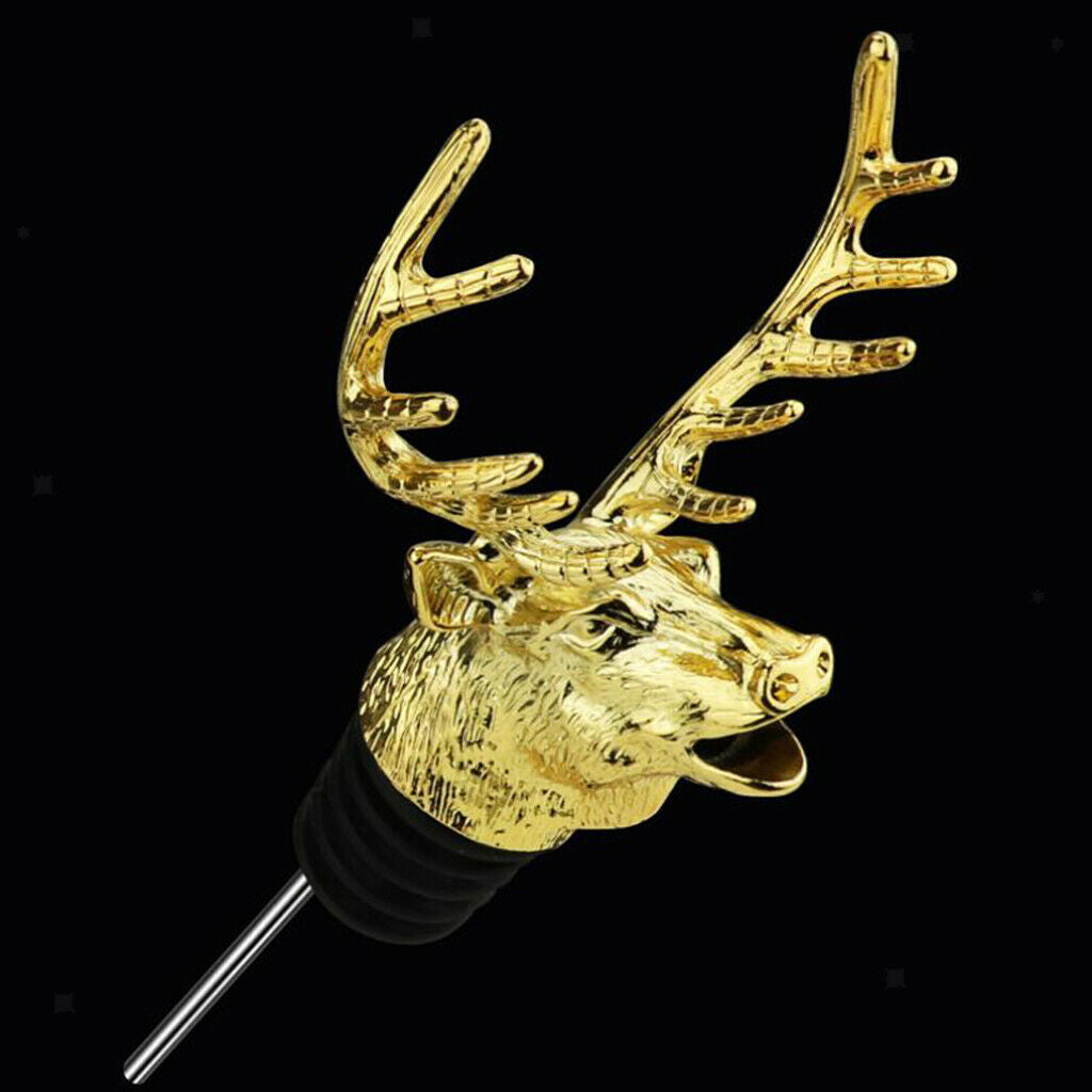 2 Pieces Metal Golden Creative Wine Bottle Caps Aerators Pourer Stopper Bar