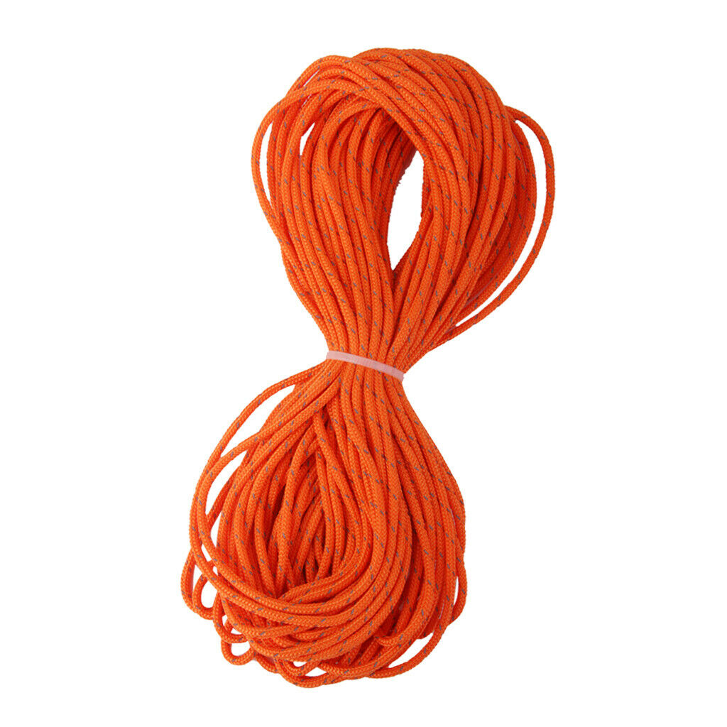 3mm x 20m Orange Reflective Guyline Tent Rope Guy Line Camping Cord Paracord