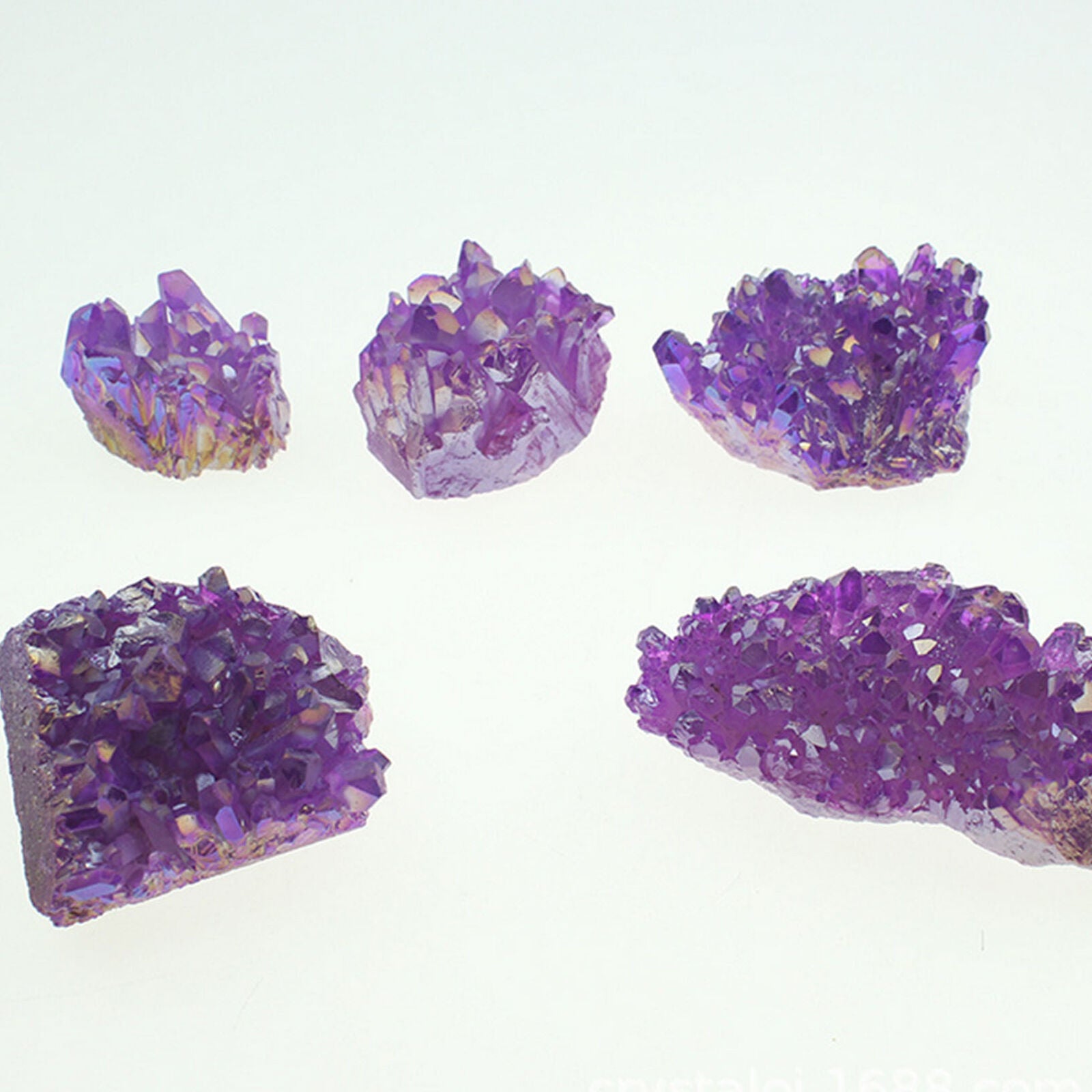 Natural Purple Titanium Fluorite Crystal Quartz Rock Crystal Healing Stone
