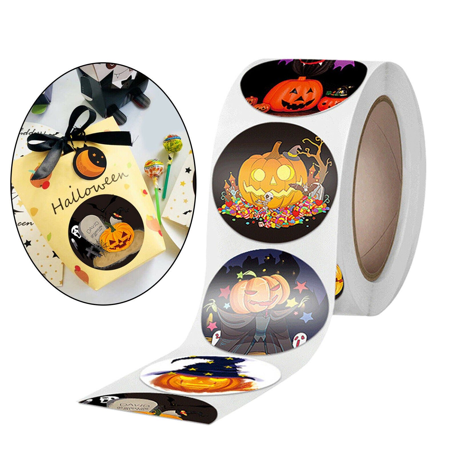 Halloween Stickers Self-Adhesive Labels Seal Gift Tags Party Gift Wrapping