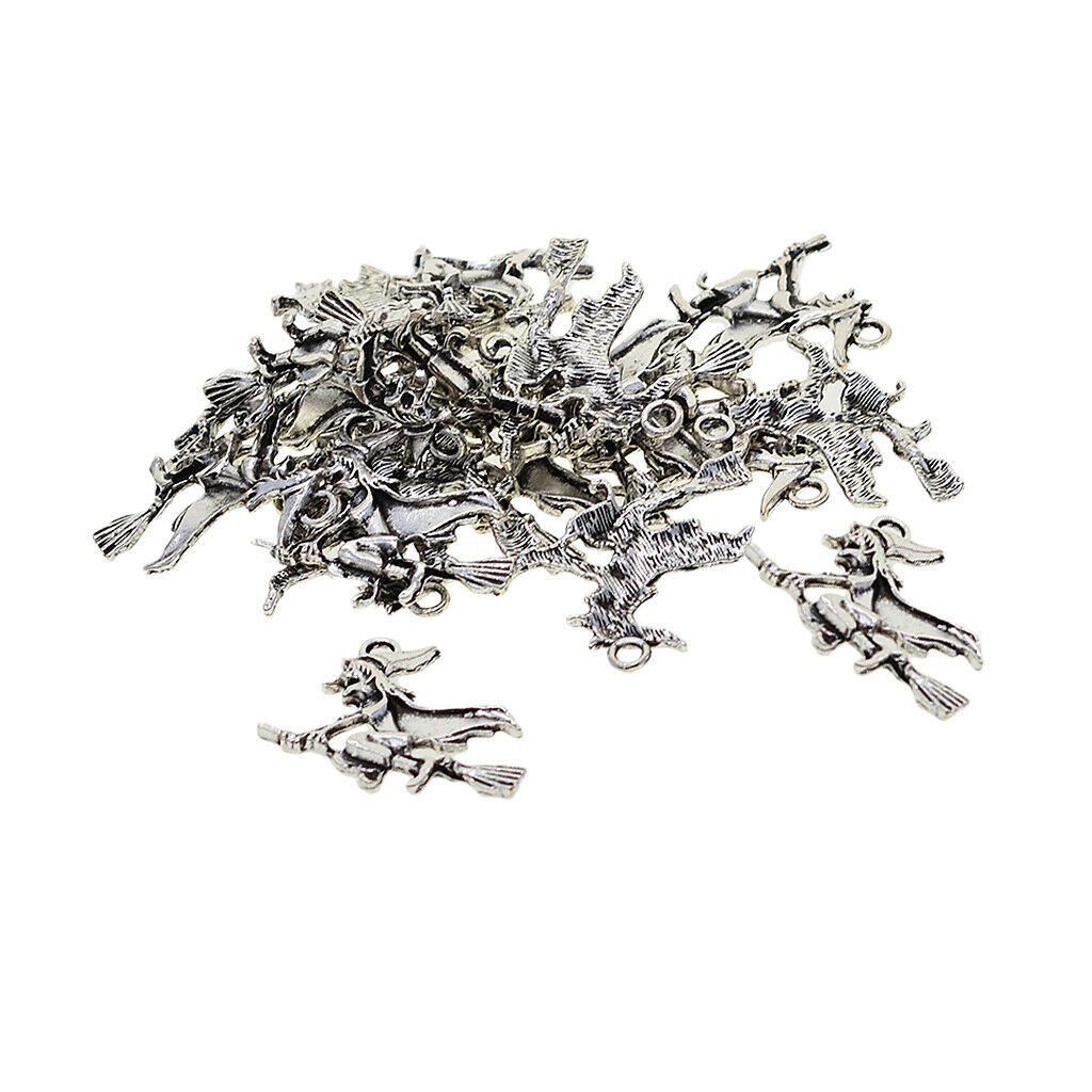 20pcs Halloween Witch Alloy Charms Pendants Connectors Findings