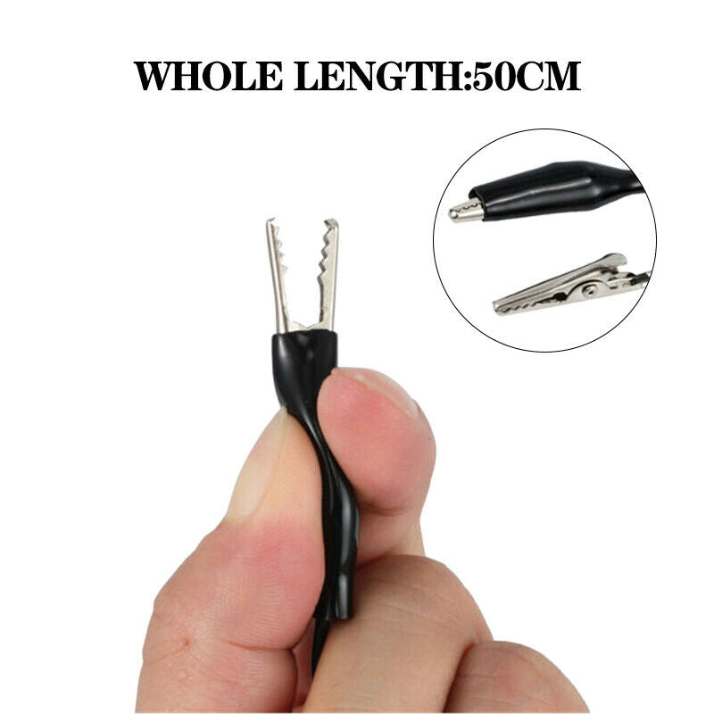 10x Electric Double Ended Alligator Crocodile Clips Test Lead Jumper Wires New
