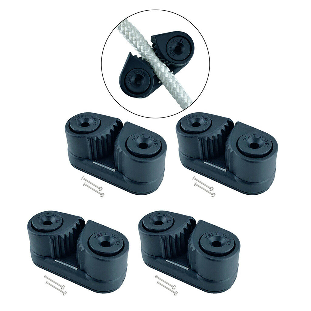 4x Cam Cleat Cam Wre Fairlead Sailing Canoe Accessories for 3-12mm Dia. Rope