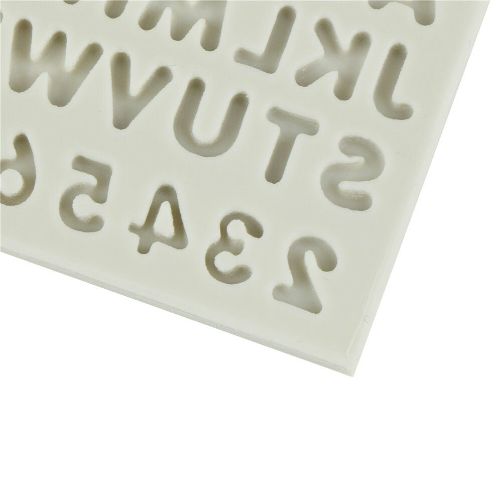 Letter Numbers Silicone Mold Fondant Mould Embossed Cake Decor Jewelry Tool DD