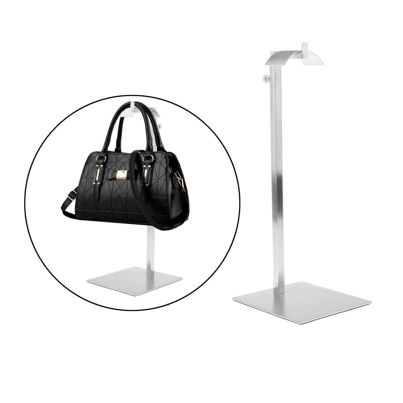 Polished Stainless Metal Women Handbag Display Rack Stand Holder Adjustable