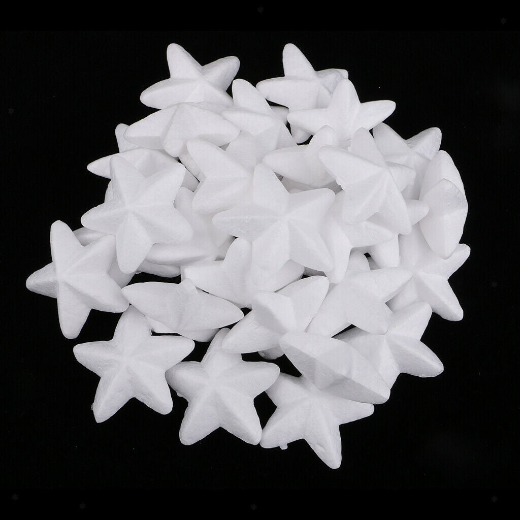 30x Christmas Star Styrofoam Foam Material For Kids Children Modeling Craft