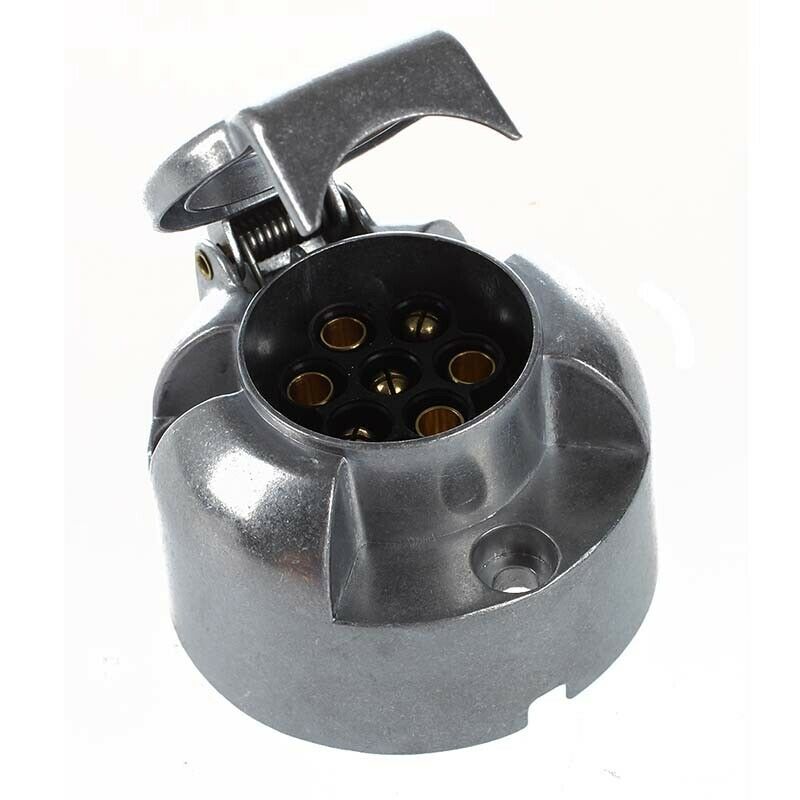 7-Pin Trailer Socket Heavy-Duty Round Pin 7- Pole Wi Socket 12V Towbar Towing Y3