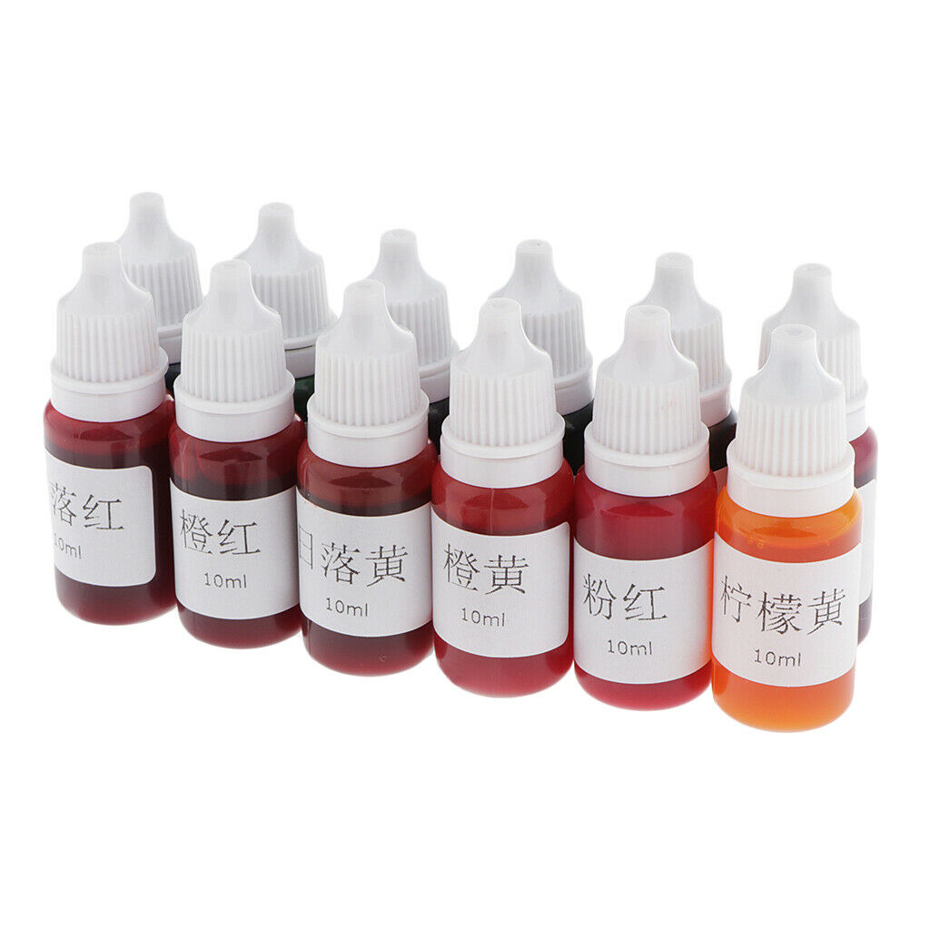 12x Liquid 0.35oz Food Skin-freindly Color Pigments Handmade Cake Supplies
