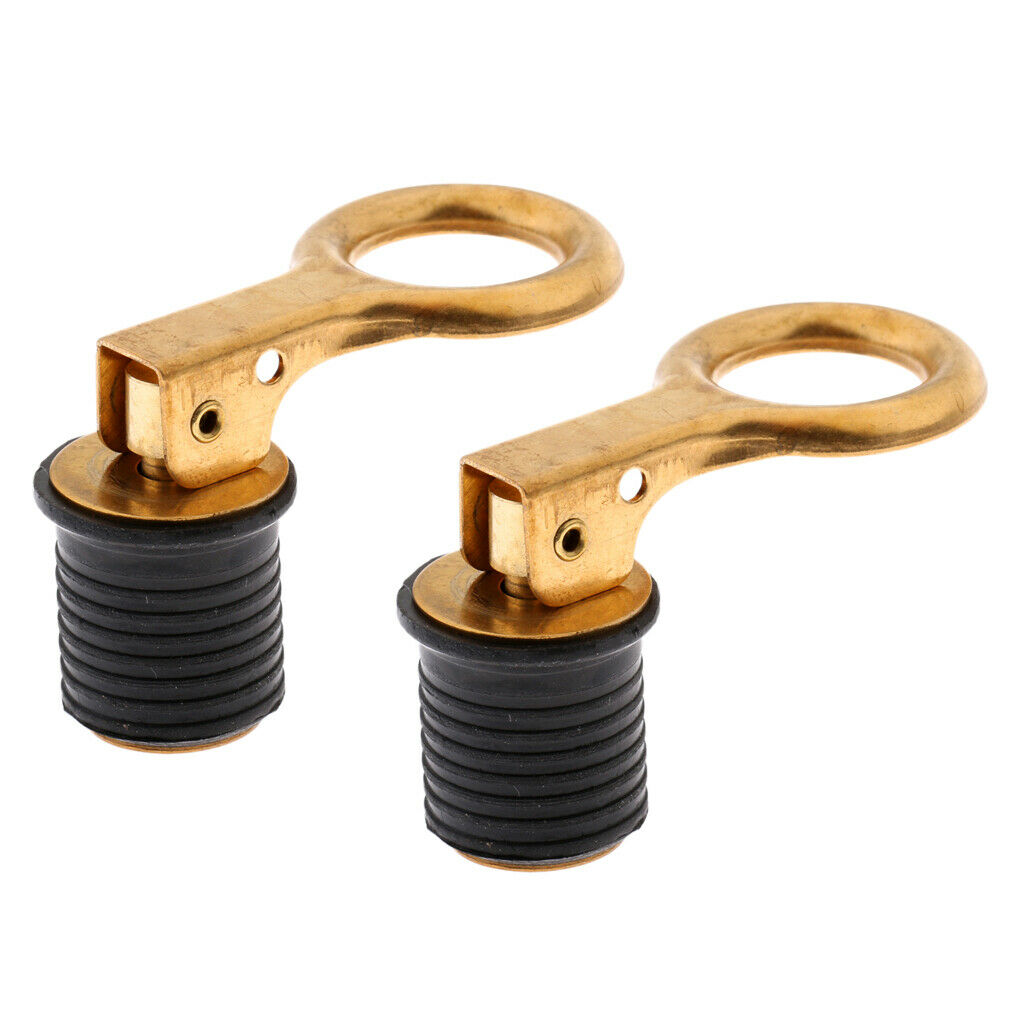 2x Brass Handle Snap-Lock Boat Livewell Drain Plug/Bung 1" Plumbing Fittings
