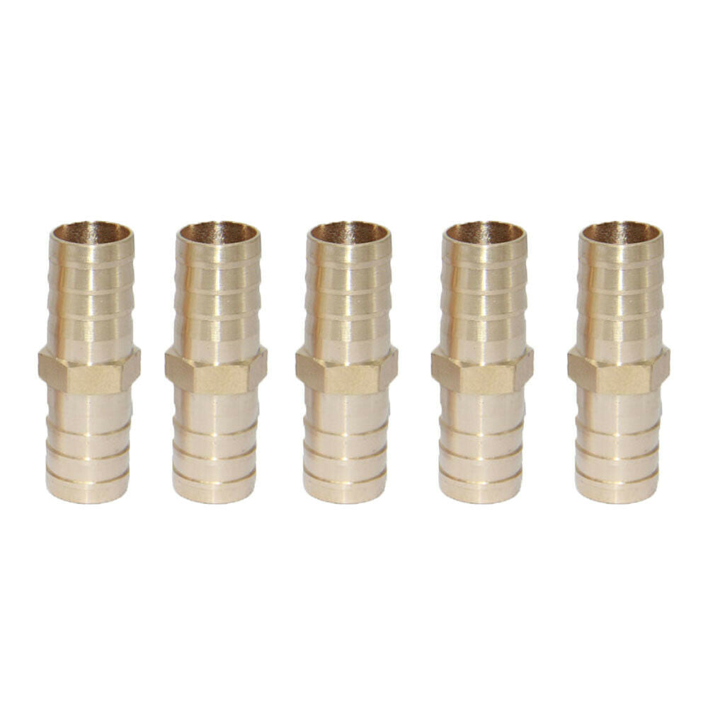 Brass Barbed Hose Tube Pipe Pagoda Fitting Coupler Connector 5Pcs 16mm-16mm