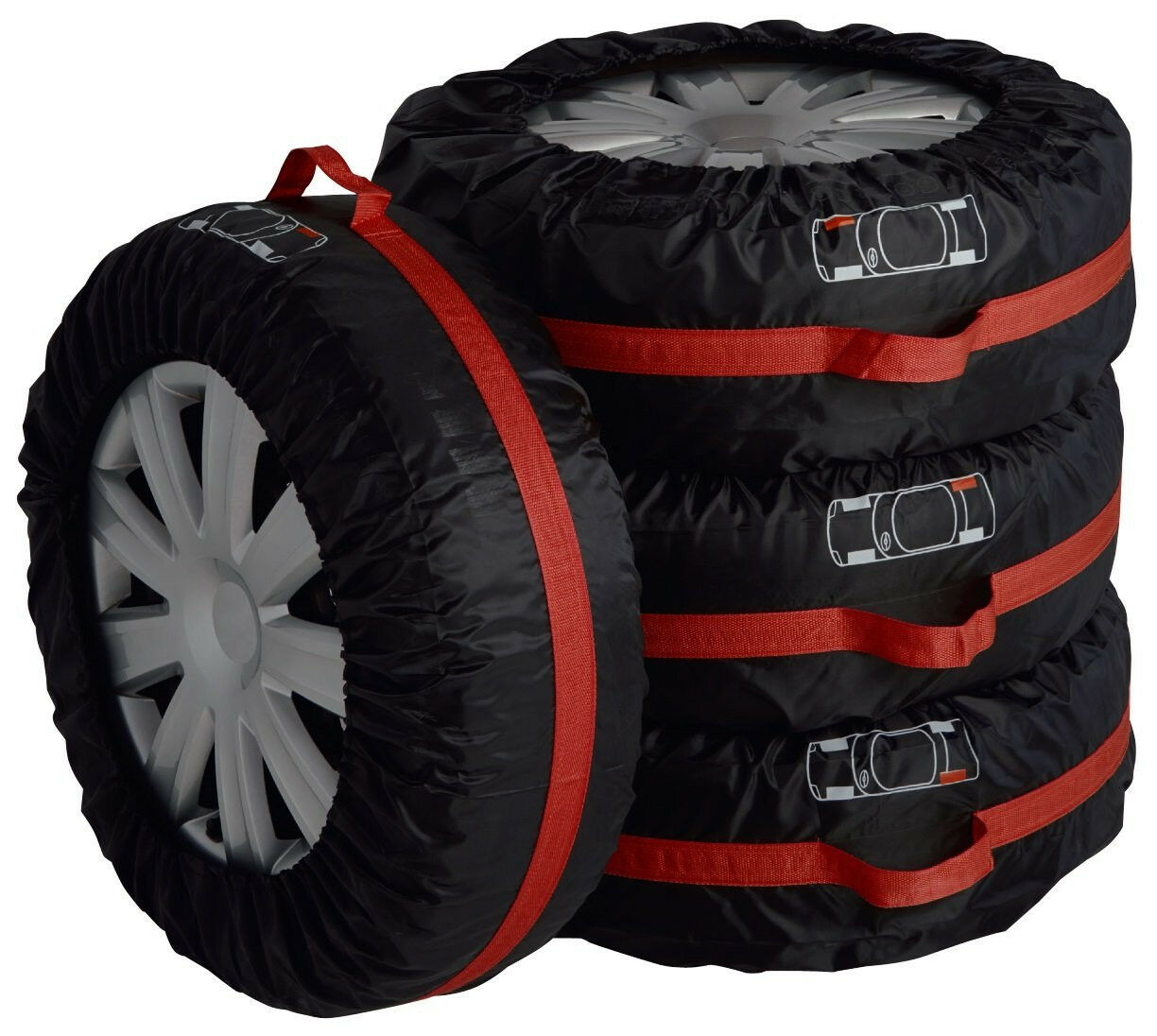 4xCar SUV Spare Wheel Tyre Protection Cover Carry Tote 13"-19" Tire Storage Bags