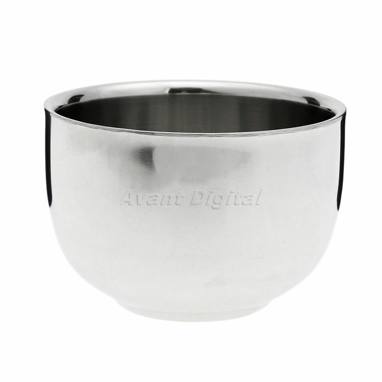 1pc Classic Stainless Steel Shaving Brush Mug Bowl Soap Cup Dia 7.3cm Men's Gift