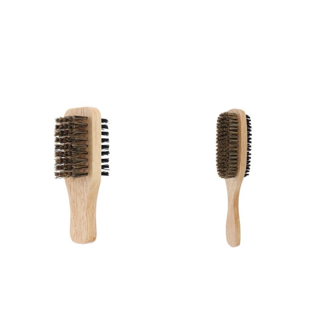 2x Double Sided Bristles Beard Mustache Detangling Shaping Smoothing Brush