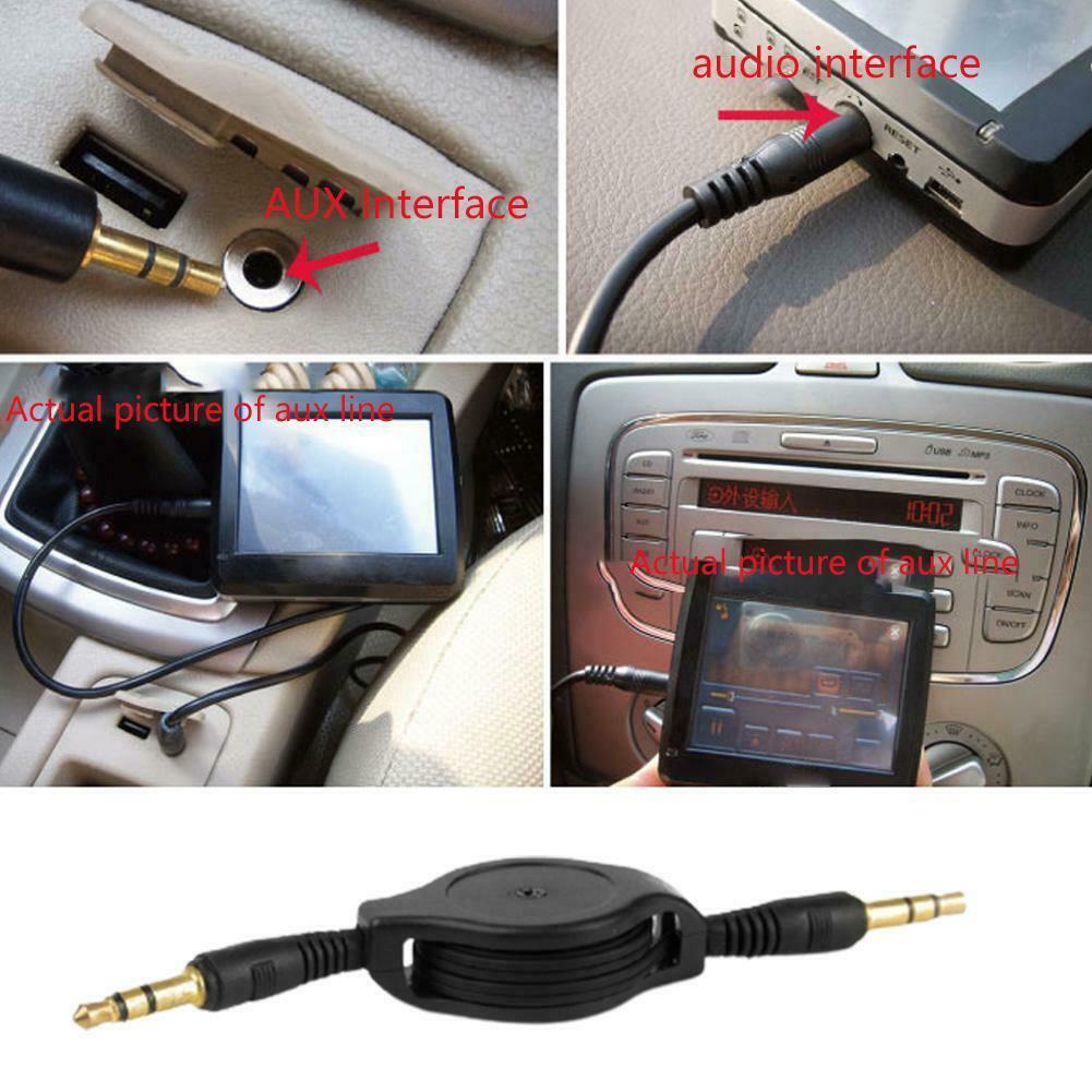 3.5mm Retractable Stereo Audios Male To Male Data Cables For Car Headphones