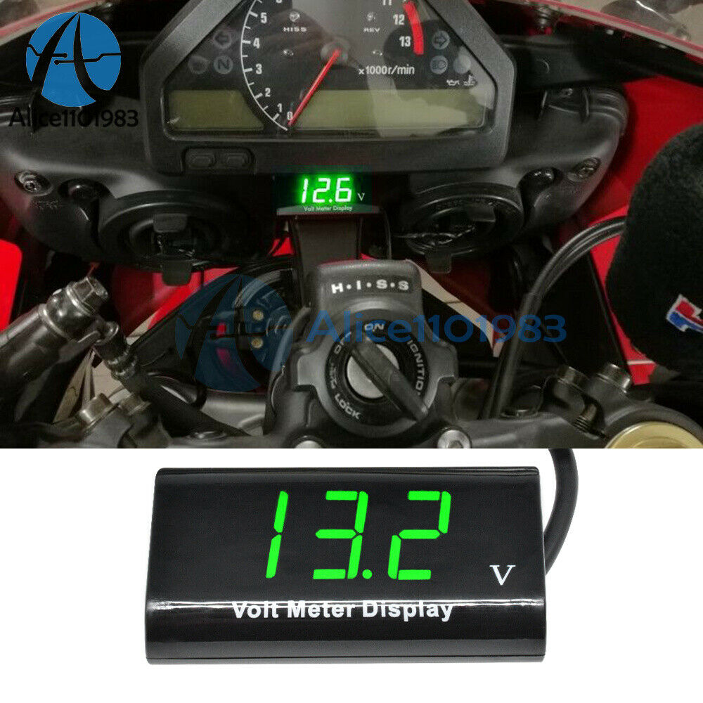 0.56"Digital Tube 12V LED Voltmeter IPX6 Waterproof AMP Volt Meter Green For Car