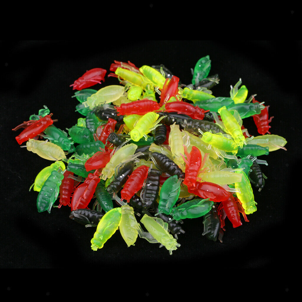 100x Lifelike Cricket Lures Hook Soft Baits Fishing Tackle Accessories