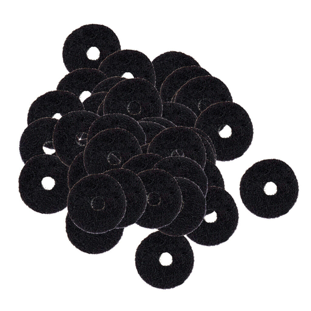 50 Pieces Felt Strap Lock Washers Black for Acoustic/Electric Guitar Parts