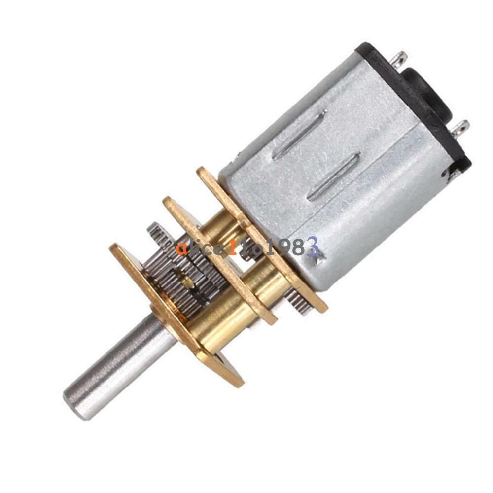2PCS DC 12V 300RPM Micro Speed Reduction Gear Motor With Metal Gearbox Wheel