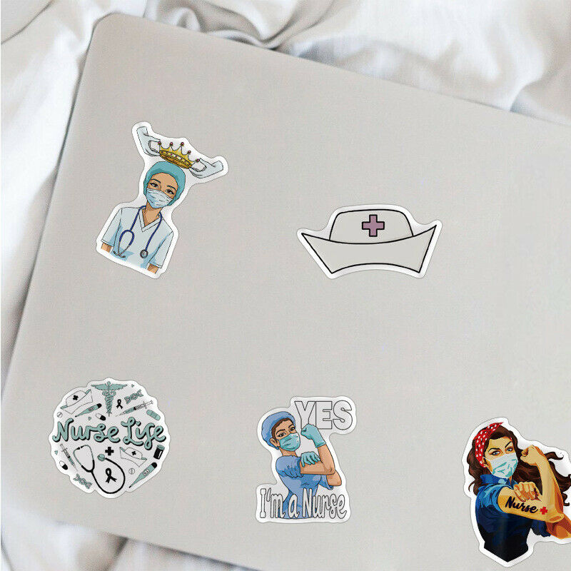 50Pcs Doctors Nursing Nurse Cute Angel Graffiti Stickers Luggage Laptop De Lt