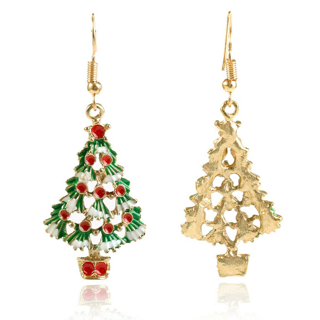 5 pairs shining crystal rhinestone colorful christmas theme fashion earrings