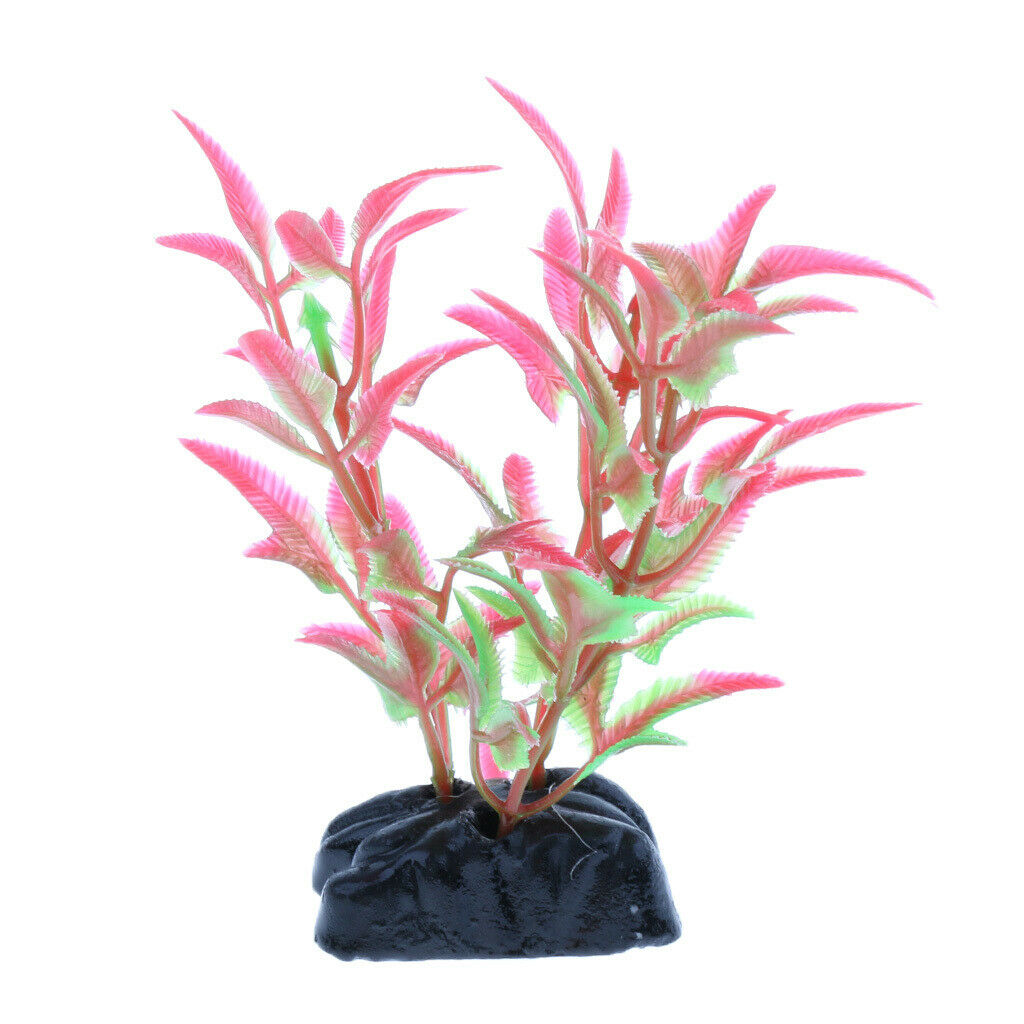 5pcs Artificial Plants for Aquarium Decorations Aquatic Plants Plastic Red