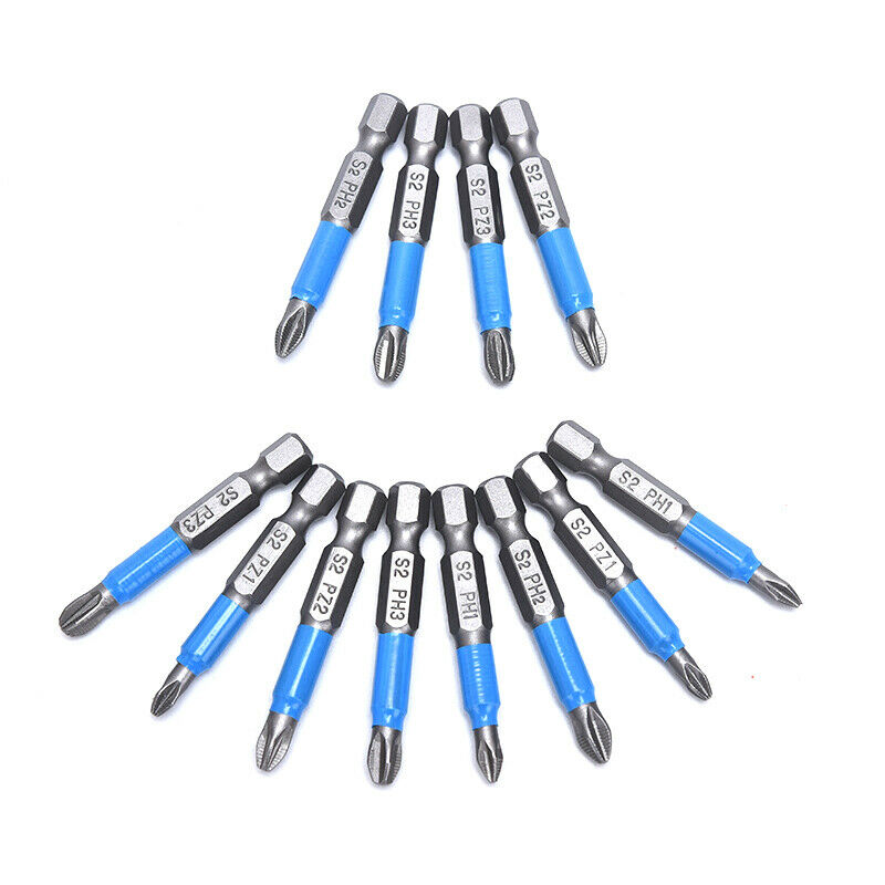 12pcs Anti Slip Electric Screwdriver Bits Hex Shank PH 50mm Single Side Drh3 SJ