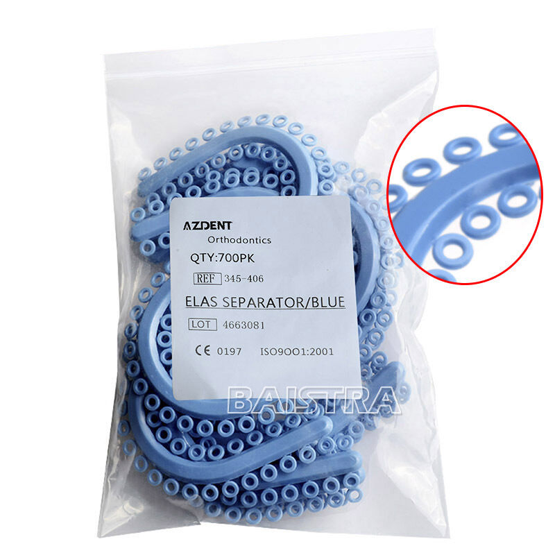 700Pcs Dental Orthodontic Separate Tie Molded Separators Power Chain Blue Color