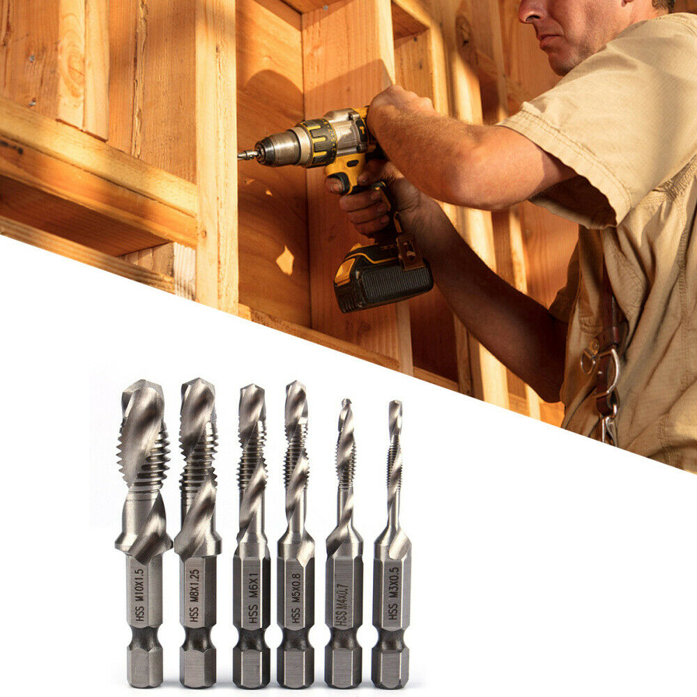 M10 Hex Steel Handle Screw Hexagon Handle Compound Tap Drill Bits Tool 1PCS