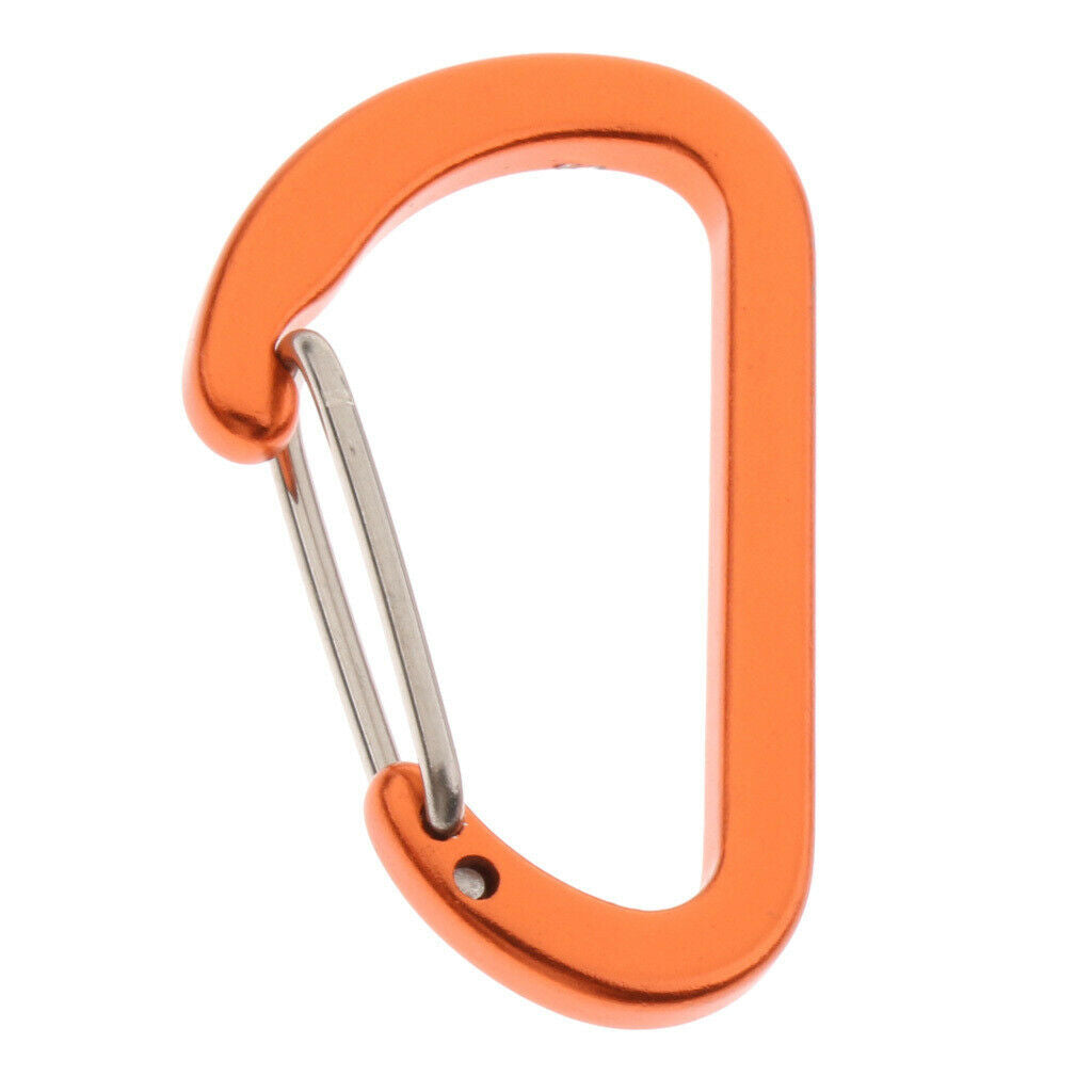 10Pcs Aluminum Alloy Carabiner Outdoor D Shape Quickdraw Sandblasted orange